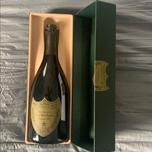 Empty Dom Perignon 1995 bottle with box